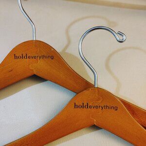 Suit Hanger Hold Everything Wooden Metal Vintage Set Rustproof Finish Wardrobe